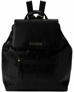 New ⌛ Tommy Hilfiger Backpacks Irene II-Flap Backpack-Embossed Tommy Smooth PVC ✔️
