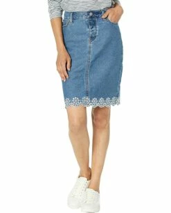 Wholesale 🌟 Tommy Hilfiger Adaptive Skirts Scalloped Hem Denim Skirt with Magnetic Fly 🌟